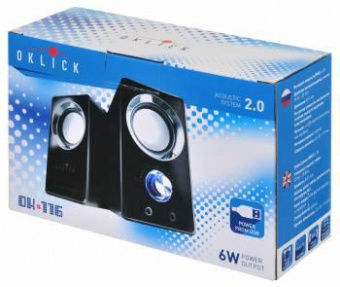 Колонки Оклик OK-116 2.0 черный 6Вт от магазина РЭССИ