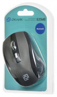 Мышь Оклик 635MB черный/серый оптическая (1600dpi) беспроводная BT для ноутбука (4but) от магазина РЭССИ