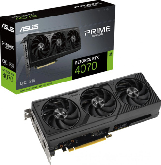 Видеокарта Asus PCI-E 4.0 PRIME-RTX4070-O12G NVIDIA GeForce RTX 4070 12Gb 192bit GDDR6X 2520/21000 HDMIx1 DPx3 HDCP Ret от магазина РЭССИ