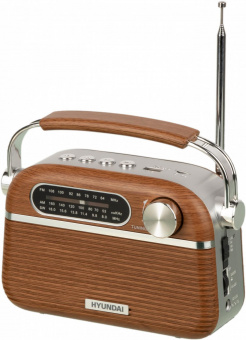 Радиоприемник портативный Hyundai H-PSR200 дерево коричневое/серебристый USB microSD от магазина РЭССИ