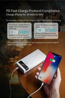 Мобильный аккумулятор Romoss Sense 8P+ 30000mAh QC 3A белый от магазина РЭССИ