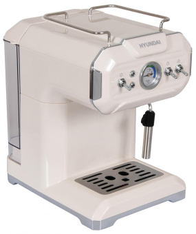Кофеварка рожковая Hyundai HEM-5300 850Вт бежевый/серебристый от магазина РЭССИ