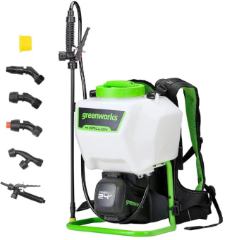 Опрыскиватель Greenworks G24BPSII аккум. ранц. 15л белый/зеленый (5300307UA) от магазина РЭССИ