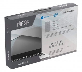 Ноутбук Hiper Workbook 1564 Core i3 10110U 8Gb SSD256Gb Intel UHD Graphics 15.6" IPS FHD (1920x1080) Free DOS grey WiFi BT Cam 4000mAh (KC29D2B4) от магазина РЭССИ