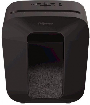 Шредер Fellowes PowerShred LX25M черный (секр.P-4) перекрестный 6лист. 11.5лтр. скрепки скобы пл.карты от магазина РЭССИ