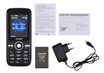 Мобильный телефон Digma B240 Linx 32Mb черный моноблок 2Sim 2.44" 240x320 0.08Mpix GSM900/1800 FM microSD от магазина РЭССИ