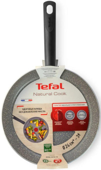Сковорода Tefal Natural Cook 04211124 круглая 24см ручка несъемная (без крышки) серый (9100046094) от магазина РЭССИ