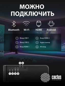Проектор Cactus CS-PRM.01B.Full HD-A LCD 700Lm ANSI (1920x1080) 2500:1 ресурс лампы:50000часов 2xUSB typeA 2xHDMI 1.8кг от магазина РЭССИ