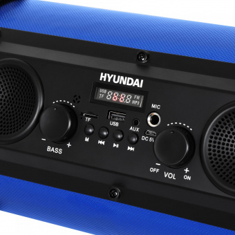 Минисистема Hyundai H-MC200 черный/синий 25Вт FM USB BT SD/MMC от магазина РЭССИ