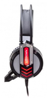 Наушники с микрофоном Оклик HS-L450G ARROW черный/красный 2.2м мониторные оголовье (472654) от магазина РЭССИ