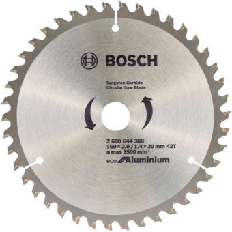 Диск пильный по алюм. Bosch ECO ALU (2608644388) d=160мм d(посад.)=20мм (циркулярные пилы) от магазина РЭССИ