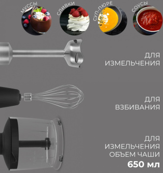 Блендер погружной Rondell 1300-RE-01 1200Вт серебристый от магазина РЭССИ