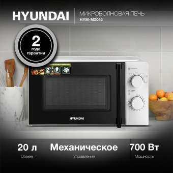 Микроволновая Печь Hyundai HYM-M2046 20л. 700Вт белый от магазина РЭССИ