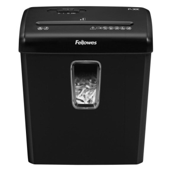Шредер Fellowes PowerShred Р-30С черный (секр.P-4) фрагменты 6лист. 15лтр. скрепки скобы пл.карты от магазина РЭССИ