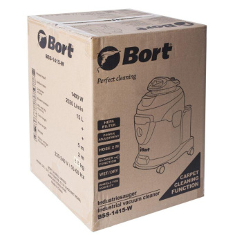 Строительный пылесос Bort BSS-1415-W 1400Вт (уборка: сухая/влажная) синий от магазина РЭССИ