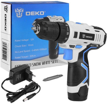 Дрель-шуруповерт Deko GCD12DU3 SNOW WHITE SET1 аккум. патрон:быстрозажимной (063-4170) от магазина РЭССИ