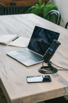 Микрофон проводной Audio-Technica AT2020USBX 2.0м черный от магазина РЭССИ