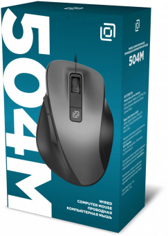 Мышь Оклик 504M черный/серый оптическая (3600dpi) silent USB (6but) от магазина РЭССИ