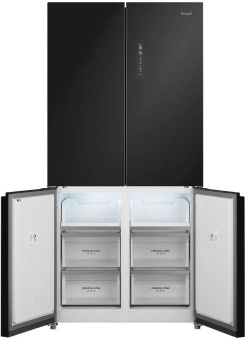 Холодильник Weissgauff WCD 510 Built-in Inverter NoFrost Black Glass 2-хкамерн. черный инвертер от магазина РЭССИ