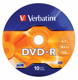 Диск DVD-R Verbatim 4.7Gb 16x bulk (10шт) (43729) от магазина РЭССИ