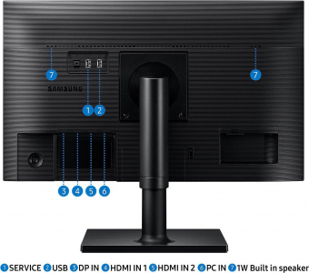 Монитор Samsung 24" F24T450FZI черный IPS LED 16:9 HDMI M/M матовая HAS Piv 250cd 178гр/178гр 1920x1080 75Hz DP FHD USB 4кг от магазина РЭССИ