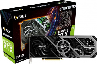 Видеокарта Palit PCI-E 4.0 PA-RTX3070 GAMINGPRO 8G V1 LHR NVIDIA GeForce RTX 3070 8192Mb 256 GDDR6 1500/14000 HDMIx1 DPx3 HDCP Ret от магазина РЭССИ