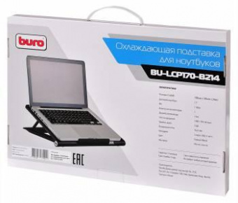Подставка для ноутбука Buro BU-LCP170-B214 17"398x300x29мм 2xUSB 2x 140ммFAN 926г металлическая сетка/пластик черный от магазина РЭССИ