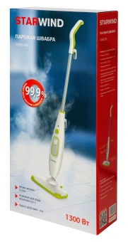 Швабра паровая Starwind SSM5330 1300Вт белый/зеленый от магазина РЭССИ