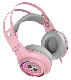 Наушники с микрофоном Edifier G4 TE розовый 2.5м накладные USB оголовье от магазина РЭССИ