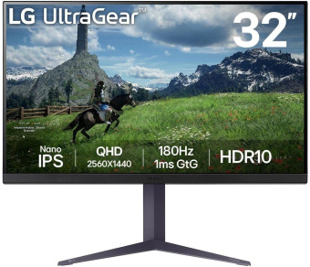 Монитор LG 31.5" UltraGear 32GS85Q-B черный IPS LED 16:9 HDMI матовая HAS 350cd 178гр/178гр 2560x1440 180Hz FreeSync DP 2K USB 7.5кг от магазина РЭССИ