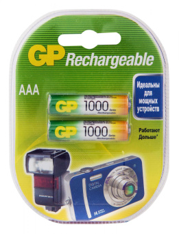 Аккумулятор GP 100AAAHC AAA NiMH 1000mAh (2шт) блистер от магазина РЭССИ