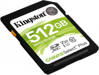 Флеш карта SDXC 512Gb Class10 Kingston SDS2/512GB Canvas Select Plus w/o adapter от магазина РЭССИ