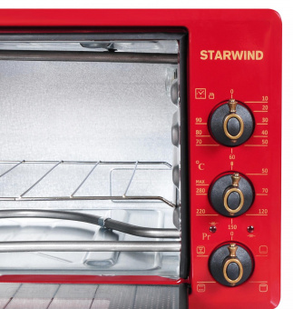 Мини-печь Starwind SMO2025 36л. 1300Вт бордовый от магазина РЭССИ