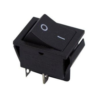 Выключатель клавишный 250В 15А (4с) вкл-выкл черный от магазина РЭССИ