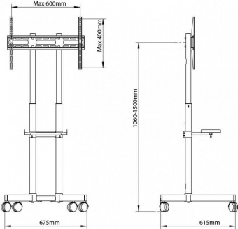 Подставка для телевизора Arm Media PT-STAND-7 черный 32"-80" макс.50кг напольный фиксированный от магазина РЭССИ