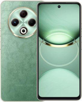 Смартфон Tecno Spark 30 128Gb 8Gb зеленый моноблок 3G 4G 2Sim 6.78" 1080x2436 Android 14 64Mpix 802.11 a/b/g/n/ac NFC GPS GSM900/1800 GSM1900 Protect FM A-GPS microSD max1024Gb от магазина РЭССИ