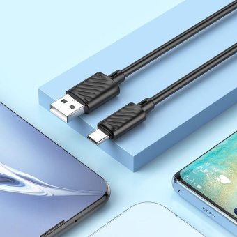 Кабель Hoco X88 Gratified X88 GRATIFIED TYPE-C USB-A-USB Type-C 1м черный от магазина РЭССИ