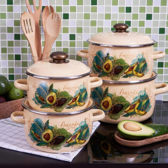 Сферическая эмалированная кастрюля appetite Avocado 3 л 1MC181P от магазина РЭССИ