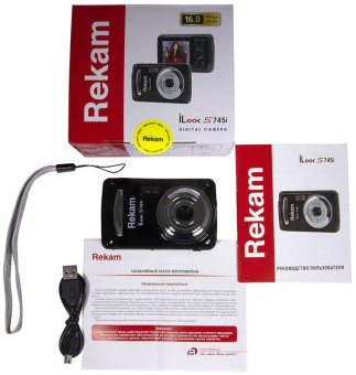Фотоаппарат Rekam iLook S745i черный 16Mpix 2.4" 1080 SD/MMC CMOS/AAA от магазина РЭССИ