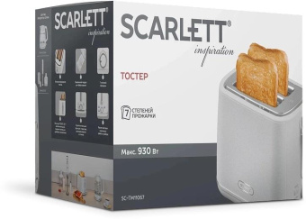 Тостер Scarlett Inspiration SC-TM11067 930Вт белый от магазина РЭССИ