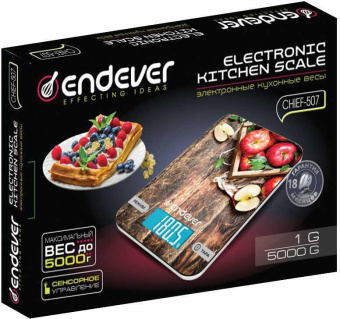 Весы кухонные электронные Endever Chief 507 макс.вес:5кг рисунок/яблоко от магазина РЭССИ