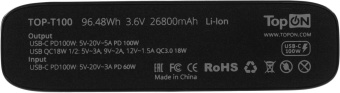Мобильный аккумулятор TopON TOP-T100 26800mAh QC3.0/PD3.0 118W 5A черный (103270) от магазина РЭССИ