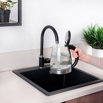 Чайник электрический Scarlett SC-EK27G30 1.8л. 1800Вт сталь/черный корпус: стекло/пластик от магазина РЭССИ