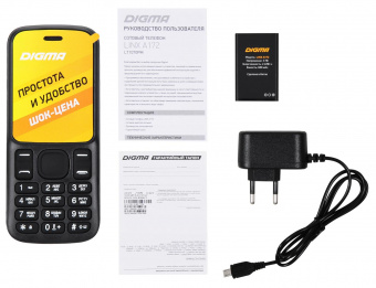 Мобильный телефон Digma A172 Linx 32Mb черный моноблок 2Sim 1.77" 128x160 GSM900/1800 microSD max32Gb от магазина РЭССИ