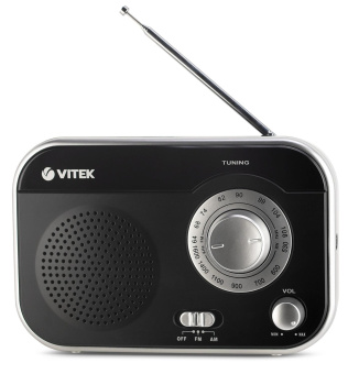 Радиоприемник настольный Vitek VT-3593 черный от магазина РЭССИ