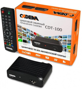 Ресивер DVB-T2 Cadena CDT-100 (TC) черный от магазина РЭССИ