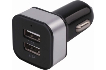 Автомобильное зарядное устройство SONNEN 2 порта USB выходной ток 2.1 А черное-белое 454796 от магазина РЭССИ