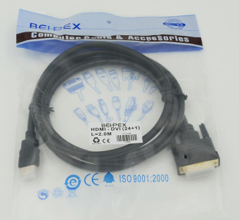 Кабель HDMI (m) DVI-D (m) 2м черный от магазина РЭССИ