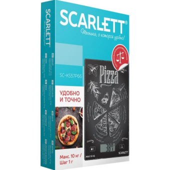 Весы кухонные электронные Scarlett SC-KS57P66 макс.вес:10кг черный/рисунок от магазина РЭССИ