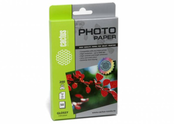 Фотобумага Cactus CS-GA620050 10x15/200г/м2/50л./белый глянцевое для струйной печати от магазина РЭССИ